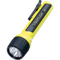 Streamlight 3C without alkaline batteries. Clam packaged. Yellow