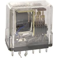 Struthers-Dunn Relay, 10 A, 120 VAC at 5 A/125 VDC at 0.5 A, 120 VAC, DPDT, 2NO, 75 mA, Plug-In