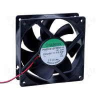 Sunon Fans DC Fan, 24V, 120x120x38, 190CFM, 18.2W, 54dBA, 4200RPM, Wire Leads