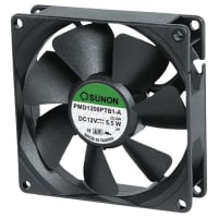 Sunon Fans DC Fan, 24V, 92x92x38mm, 120.2CFM, 12.2W, 57.6dBA, 4900RPM, Wire Leads