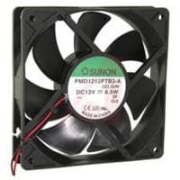 Sunon Fans DC Fan, 24V, 120x120x25mm, 150CFM, 11.8W, 54dBA, 4500RPM, Wire Leads