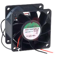 Sunon Fans DC Fan, 12V, 60x60x38mm, 41.5CFM, 5.2W, 47dBA, 6000RPM, Wire Leads