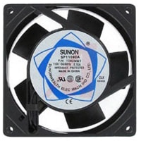 Sunon Fans AC Fan, 115V, 92x92x25mm, 29/36CFM, 13/12W, 36/39dBA, 2750CFM, Wire Leads