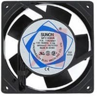 Sunon Fans DC Fan, 12V, 92x92x25mm, 75CFM, 1.6W, 34dBA, 2700RPM, Wire Leads