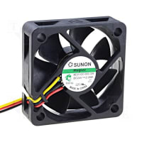 Sunon Fans DC Fan, 12V, 70x70x15mm, 19CFM, 21.5dBA, 0.57W, 2300RPM, Wire Leads