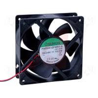 Sunon Fans DC Fan, 24V, 120x120x38mm, 190CFM, 54dBA, 18.2W, 4200RPM, Wire Leads