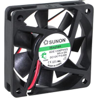 Sunon Fans DC Fan, 5V, 35x35x10mm, 7CFM, 0.8W, 28dBA, 9500RPM, Wire Leads