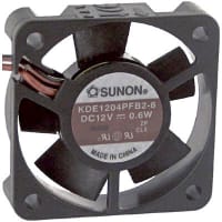 Sunon Fans DC Fan, 12V, 40x40x10mm, 7CFM, 1W, 27dBA, 5800RPM, Wire Leads