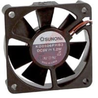 Sunon Fans DC Fan, 24V, 60x60x15mm, 18CFM, 1.3W, 31dBA, 3800RPM, Wire Leads