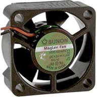 Sunon Fans DC Fan, 12V, 40x40x20mm, 8.9CFM, 1W, 26.5dBA, 7200RPM, Wire Leads