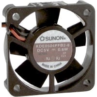 Sunon Fans DC Fan, 5V, 40x40x10mm, 7CFM, 0.7W, 27dBA, 5800RPM, Wire Leads