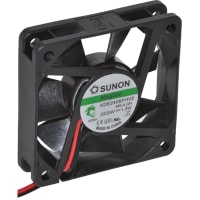 Sunon Fans DC Fan, 24V, 60x60x15mm, 18CFM, 1.3W, 31dBA, 3800RPM, Wire Leads