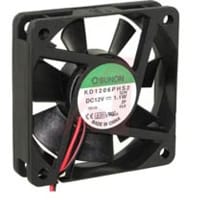 Sunon Fans DC Fan, 12V, 60x60x15mm, 21CFM, 1.8W, 36dBA, 4300RPM, Wire Leads