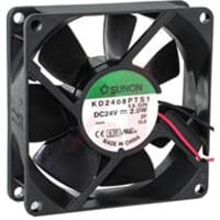 Sunon Fans DC Fan, 12V, 80x80x25mm, 33.1CFM, 1W, 28dBA, 2500RPM, Wire Leads