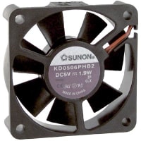 Sunon Fans DC Fan, 5V, 60x60x15mm, 18CFM, 0.9W, 31dBA, 3800RPM, Wire Leads