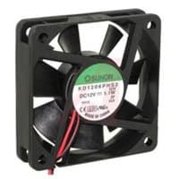 Sunon Fans DC Fan, 12V, 60x60x15mm, 18CFM, 1W, 31dBA, 3800RPM, Wire Leads