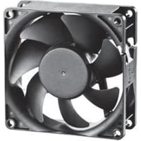 Sunon Fans DC Fan, 12V, 80x80x25mm, 60CFM, 4.1W, 46.5dBA, 4800RPM, Wire Leads