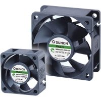 Sunon Fans DC Fan, 12V, 40x40x20mm, 8.9CFM, 0.84W, 25.5dBA, 7200RPM, Wire Leads