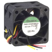 Sunon Fans DC Fan, 12V, 38x38x28mm, 12.6CFM, 2.3W, 42dBA, 10000RPM, Wire Leads