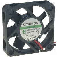 Sunon Fans DC Fan, 5V, 40x40x10mm, 7CFM, 0.9W, 27dBA, 5800RPM, Wire Leads