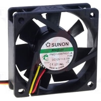 Sunon Fans DC Fan, 12V, 40x40x28mm, 19CFM, 4W, 45dBA, 11300RPM, Wire Leads