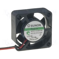 Sunon Fans DC Fan, 12V, 25x25x10mm, 3CFM, 16dBA, 0.45W, 10000RPM: Wire Leads