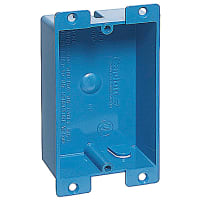 ABB Thomas & Betts Outlet Boxes, One Gang, 3-5/8"L x2-3/8"W x 1.25"D, Blue, PVC, Volume 8" Cubic