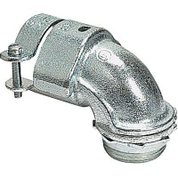 ABB Thomas & Betts Steel, Squeeze Connector, 90Deg, Size 3/8" Knockout Size 1/2", Zinc Plated