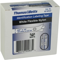 ABB Thomas & Betts Wire Marker Label, White, Flexible Nylon, 3/4" Wx 12.5'L, EZ-Code