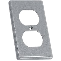 ABB Thomas & Betts Duplex Receptacle Cover, One-Gang Handy Box, 4.3"L x 2.38"W, Gray, Non-Metal