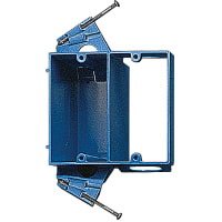 ABB Thomas & Betts Outlet Box, Dual Voltage Box/Bracket, 3.69"L x 4.04"W x 3.67"D, Blue, PVC