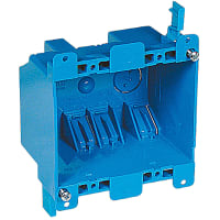 ABB Thomas & Betts Outlet Box, Two-Gang Old Work, 3-15/16"Lx 3-1/8"W x 2-3/4"D, Blue, PVC