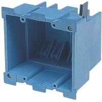 ABB Thomas & Betts Old Work Outlet Box, Two-Gang, 4.30"L x 4.36"W x 3.59"D, Blue, PVC, 34 cu in