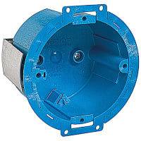 ABB Thomas & Betts Ceiling Box, 3.5"Dia x 2-1/4"Deep, Blue, Polycarbonate, Snap-In Bracket