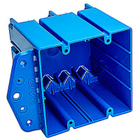 ABB Thomas & Betts Multipurpose Box, Double Gang, 3-5/16"L x 4-1/32"W x 3-13/16"D, Blue, PVC