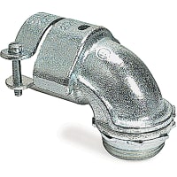 ABB Thomas & Betts Conduit Fitting, Squeeze Connector, Right Angle, 1/2", 1/2"Knockout, Steel