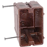 ABB Thomas & Betts Single Gang Nail-ON Outlet Box, 3.7/8"L x 2-3/8"W x 3-3/4"D, Brown