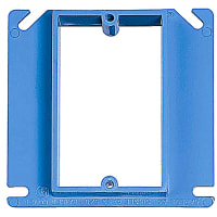 ABB Thomas & Betts One-Gang Box Cover, 4" Sq, 1/2" Raised, Non-Metallic, Blue