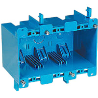 ABB Thomas & Betts Three-Gang Old Work Outlet Box, 5.72"L x 2.79"W x 3.69"D, Blue, PVC