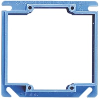 ABB Thomas & Betts Two-Gang Blank Box Cover, 4" Sq, 3/4" Raised, Non-Metallic, Blue