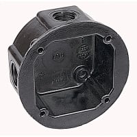 ABB Thomas & Betts Round Conduit Box & Cover, 4-1/8"Dia x 1-7/8" Deep, Brown Phenolic