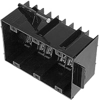 ABB Thomas & Betts Three Gang Nail-On Outlet Box, New Work, 3.75"L x 5-13/16"W x 2.75"D, Black