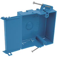 ABB Thomas & Betts One-Gang Nail-On New Work Outlet Box, 4-1/16"L x 2-5/16"W x 1-3/4"D, Blue, P