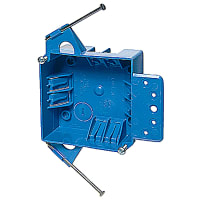 ABB Thomas & Betts Square New Work Outlet Box, 4"L x 4"W x 1-5/8"D, Blue Thermoplastic