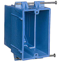 ABB Thomas & Betts One-Gang New Work Outlet Box, 3.55"L x 2.11"W x 3.63"D, Blue, PVC