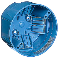 ABB Thomas & Betts Round Ceiling Box, 4"Dia x 2-5/16"D, Blue, Non-Metallic