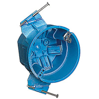 ABB Thomas & Betts Round Ceiling Box, 4"Dia x 3"Deep, Blue, PVC