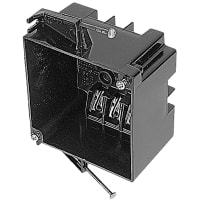 ABB Thomas & Betts Two-Gang New Work Square Outlet Box, 4"L x 4"W x 3-3/16"D, Black, Polycarbon