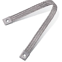 ABB Thomas & Betts Tinned Copper Flexible Braid Connector, 12"L x 1.5"W x .4" thick, 9/16" Bol