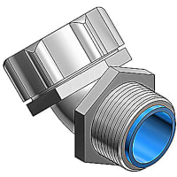 ABB Thomas & Betts Steel Insulated Liquidtight Connector, 3/8" 45 Deg, 16mm ISO Metric Thread